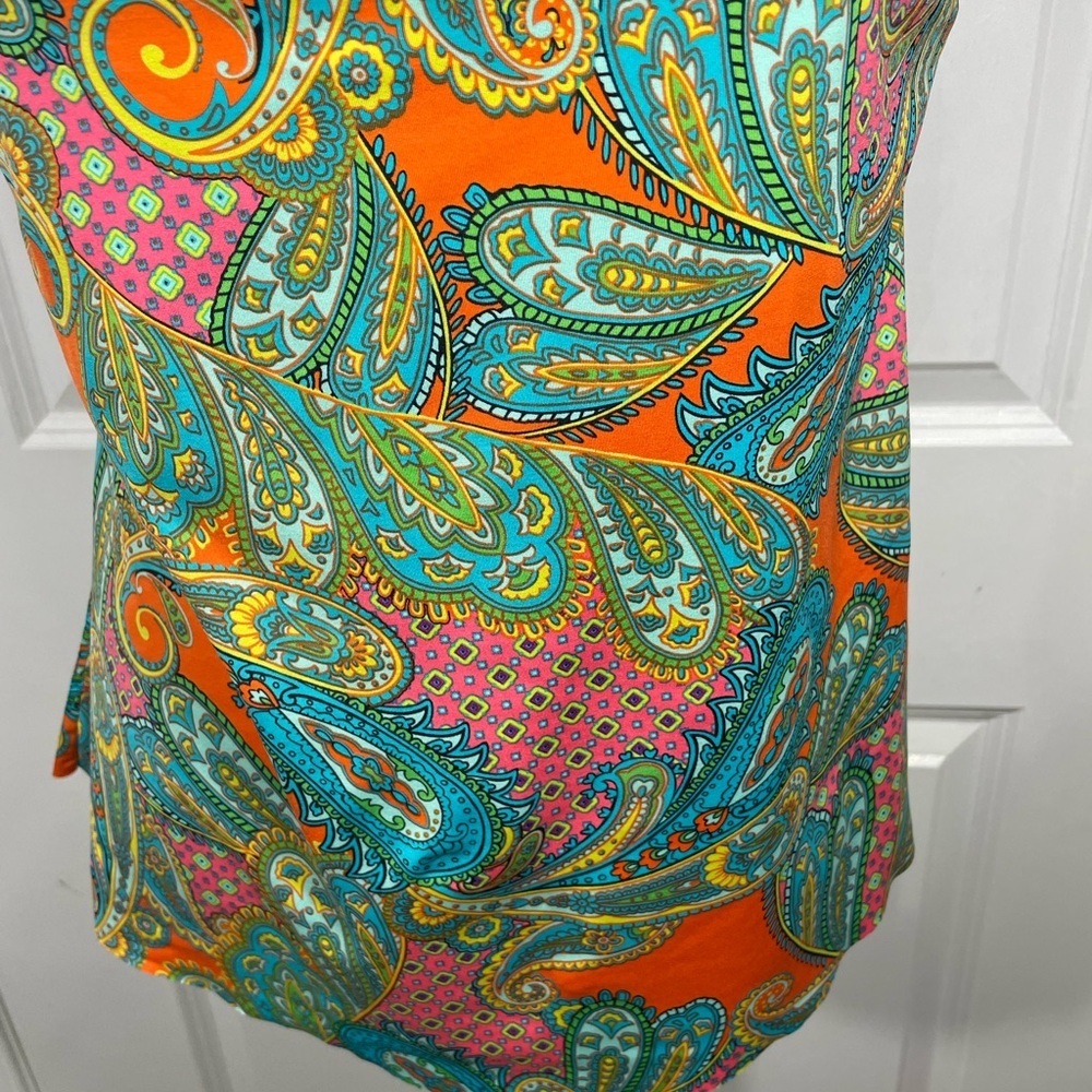 Ana Vibrant Paisley Halter Top Size 14 CB-110 - Picture 4 of 7